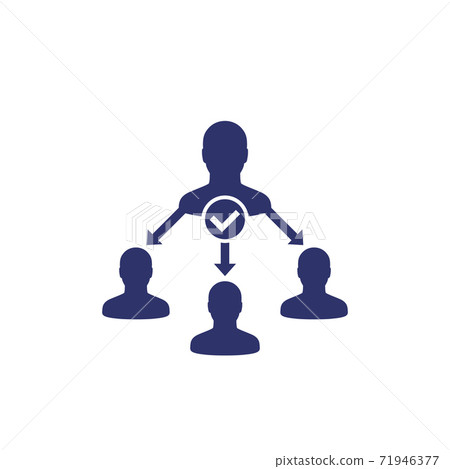 delegate, task delegation icon, vector 71946377