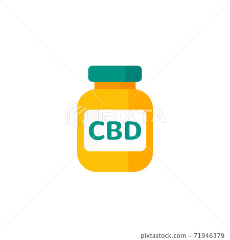 CBD oil bottle icon on white CBD oil bottle icon on white 71946379