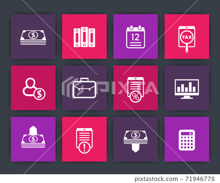 Bookkeeping, accounting, finance icons set Bookkeeping, accounting, finance icons set 71946778