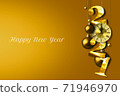 Happy new year celebration concept decorated hanging with balls,star and vintage clock 71946970