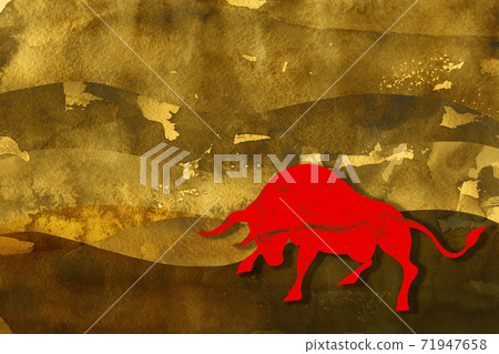 Bull image, New Year's card, Zodiac, 2021 Bull image, New Year's card, Zodiac, 2021 71947658