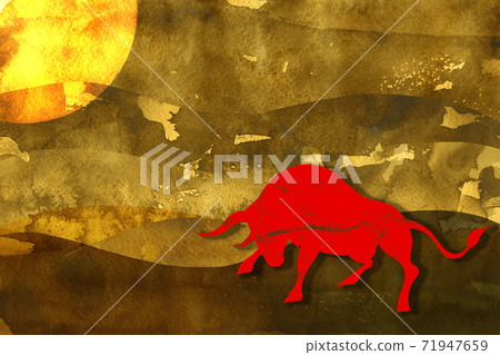 Bull image, New Year's card, Zodiac, 2021 71947659