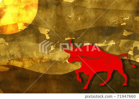 Bull image, New Year's card, Zodiac, 2021 71947660