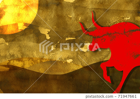 公牛形象，賀年片，2021年 71947661
