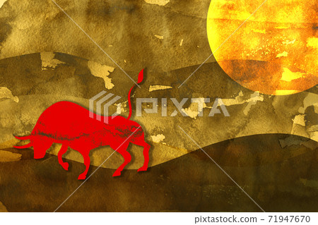 Bull image, New Year's card, Zodiac, 2021 Bull image, New Year's card, Zodiac, 2021 71947670