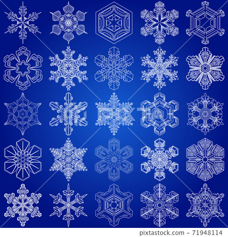 25 types of realistic ice crystal icons, white vector for brushes 71948114
