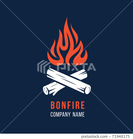 Campfire with firewood Campfire with firewood 71948175