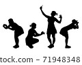 Vector silhouette of female photographer making a photo during vacation 71948348