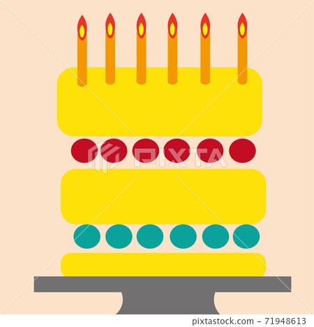 A colorful birthday cake with a simple shape 71948613