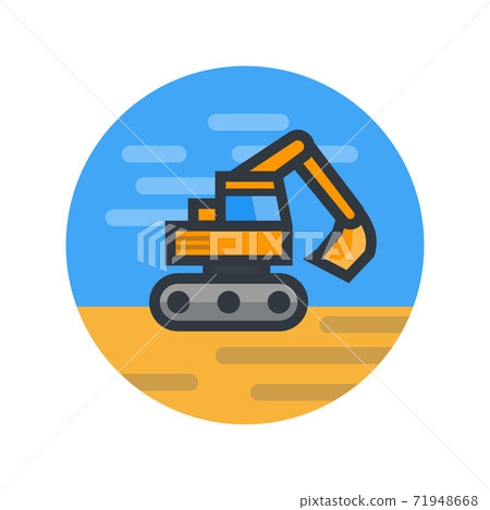 excavator, vector illustration in flat style excavator, vector illustration in flat style 71948668