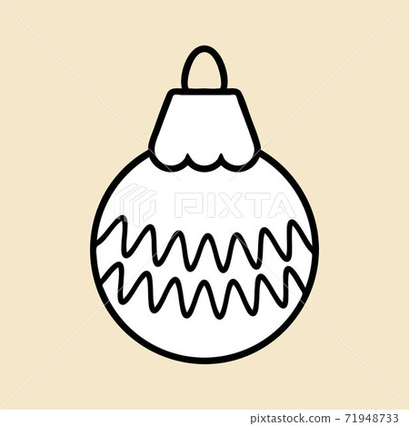 Decorative ball icon. Christmas and winter theme. Simple flat black illustration on white background 71948733