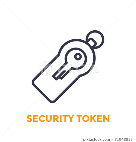 security token line icon on white 71948855