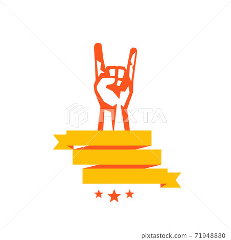 rock sign, hand-horn, vector with rock gesture rock sign, hand-horn, vector with rock gesture 71948880