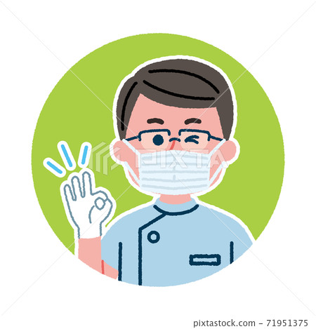 戴著面具的牙醫的圖標 71951375