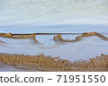 Abstract sand curves meeting water. 71951550