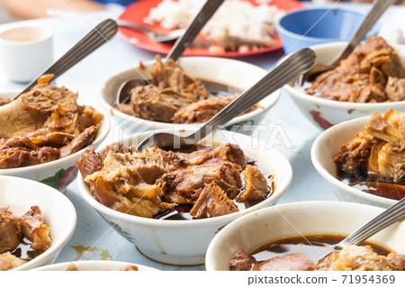 Variety of authentic bak kut teh, popular Chinese food in Klang, Malaysia Variety of authentic bak kut teh, popular Chinese food in Klang, Malaysia 71954369