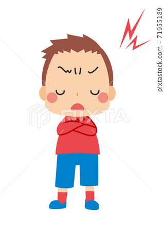 A cute little boy who is frustrated and has his... - Stock Illustration ...