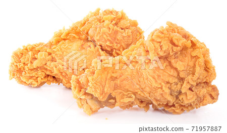 Fried chicken isolated on white background Fried chicken isolated on white background 71957887
