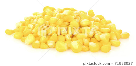 Ripe corn isolated on white background 71958027