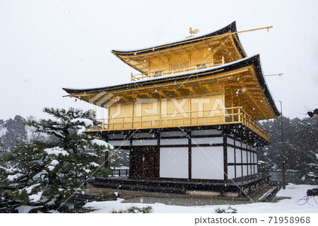 金閣寺的雪景 71958968