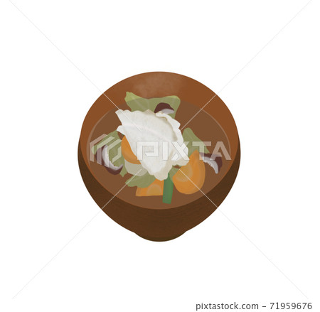 Aomori specialty senbei soup Aomori specialty senbei soup 71959676