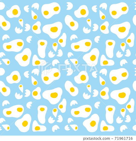 Background pattern of fried egg illustration light blue 71961716