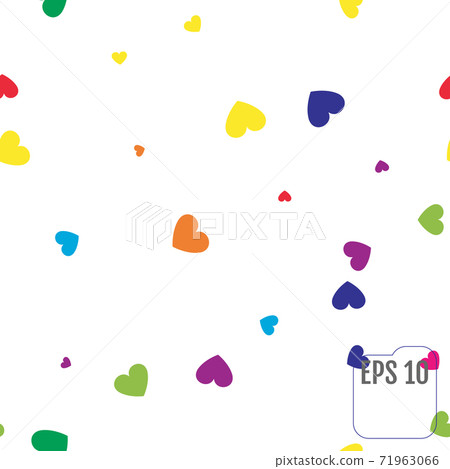 Seamless Pattern with Colorful hearts. Seamless Pattern with Colorful hearts. 71963066