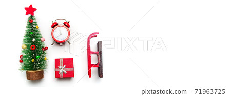 Winter festive Christmas and New Year symbols flat lay background Winter festive Christmas and New Year symbols flat lay background 71963725