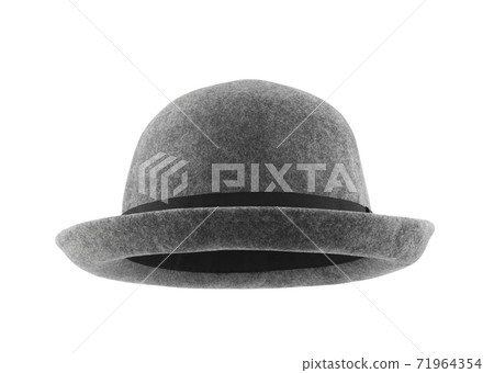 Gray hat isolated on white background with clipping path Gray hat isolated on white background with clipping path 71964354