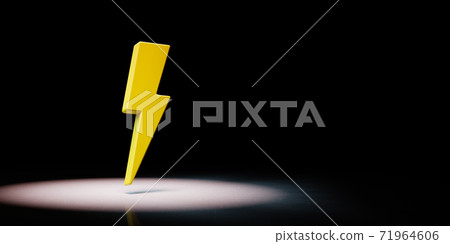 Thunder Symbol Spotlighted on Black Background Thunder Symbol Spotlighted on Black Background 71964606