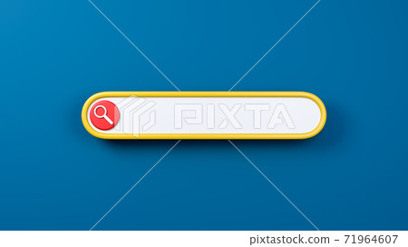 3D Search Bar on Blue Background 3D Search Bar on Blue Background 71964607