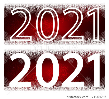 Christmas red composition happy new 2021 year, white snowflakes set, festive design element Christmas red composition happy new 2021 year, white snowflakes set, festive design element 71964794