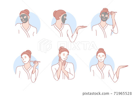 Beauty, skincare, mask, cosmetology set concept Beauty, skincare, mask, cosmetology set concept 71965528