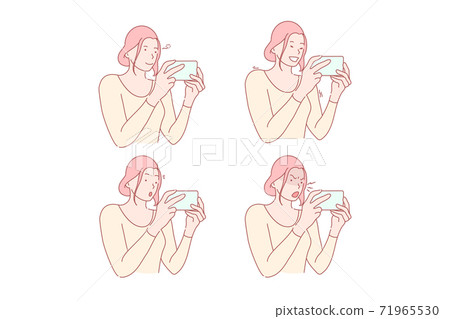 Social network or smm set concept 71965530