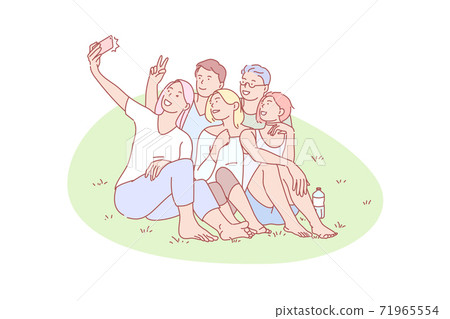 Selfie, friend, gathering, joy, rest, concept 71965554