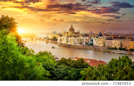 Summer sunset Hungary 71965853