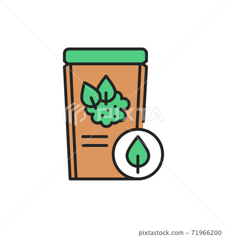 Matcha tea packaging color line icon. Pictogram for web page, mobile app, promo. 71966200