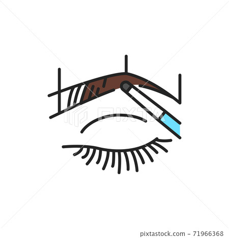 Eyebrow shape color line icon. Pictogram for web page, mobile app, promo. Eyebrow shape color line icon. Pictogram for web page, mobile app, promo. 71966368
