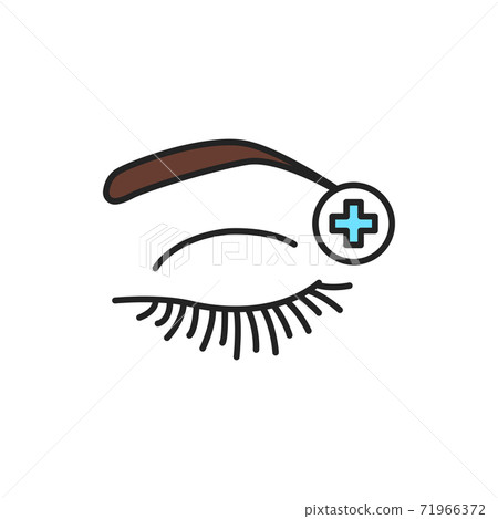 Eyebrow and eyelash treatment color line icon. Pictogram for web page, mobile app, promo. 71966372