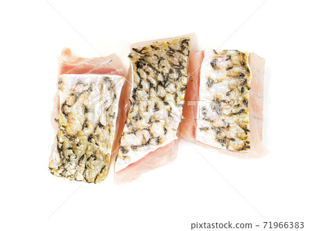 barramundi or seabass fish sliced isolated on white background barramundi or seabass fish sliced isolated on white background 71966383