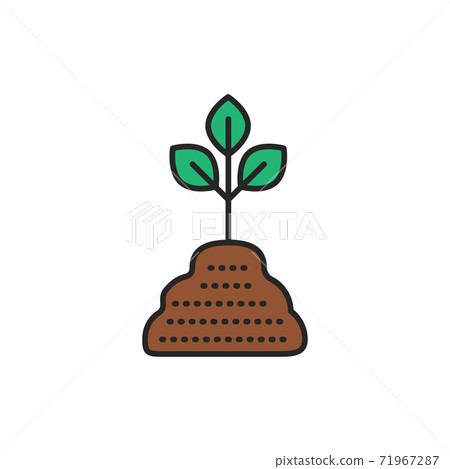 Plant in soil color line icon. Pictogram for web page, mobile app, promo. Plant in soil color line icon. Pictogram for web page, mobile app, promo. 71967287