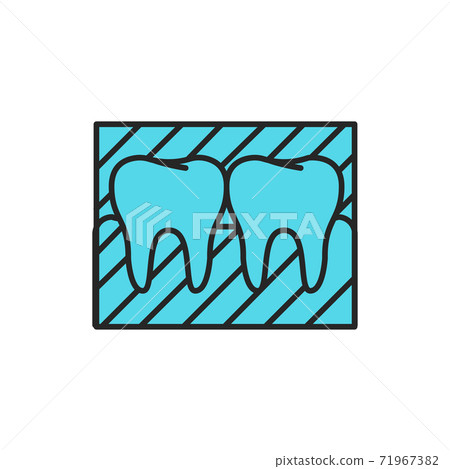 Tooth snapshot color line icon. Pictogram for web page, mobile app, promo. Tooth snapshot color line icon. Pictogram for web page, mobile app, promo. 71967382