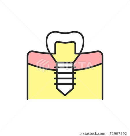 Artificial tooth color line icon. Pictogram for web page, mobile app, promo. Artificial tooth color line icon. Pictogram for web page, mobile app, promo. 71967392