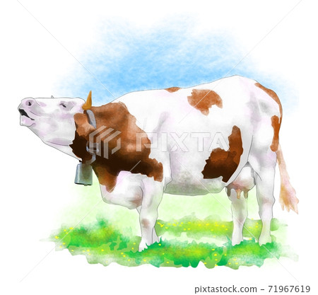 New Year's card material cow illustration New Year's card material cow illustration 71967619