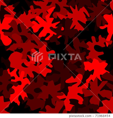 Abstract bright red geometric camouflage vector seamless pattern 71968454