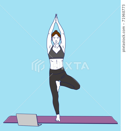 Premium Vector | Stylized human in yoga tree pose vector illustration of  lineart style yoga pose flat line icon