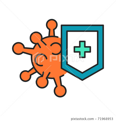Virus protection line color icon. Sign for web page, mobile app, button, logo 71968953