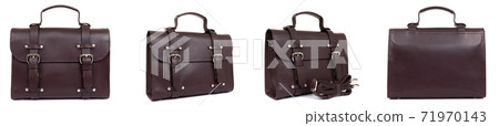 set of new fashion male business bags or briefcase in dark brown leather, designer genuine bag for 71970143