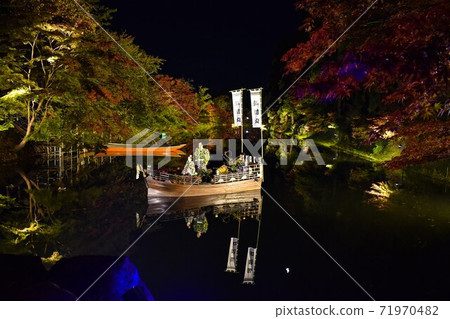 Hirosaki autumn leaves lit up 71970482
