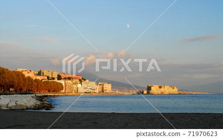 Naples, Castel dell'Ovo in the background Vesuvius Naples, Castel dell'Ovo in the background Vesuvius 71970623